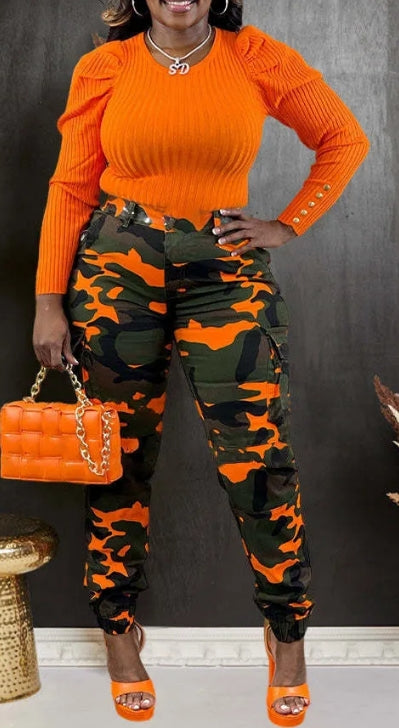 Fashion Camouflage Print Pants